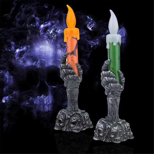 Lámpara Led En Forma De Candelabro Con Diseño De Calaveras Y