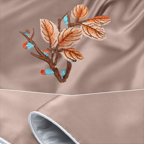 Funda De Almohada En Forma De U Bordada En Seda, Color Liso,