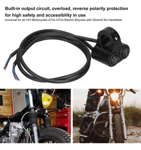 Interruptor De Faros De Motocicleta, Manillar, Botón De Ence