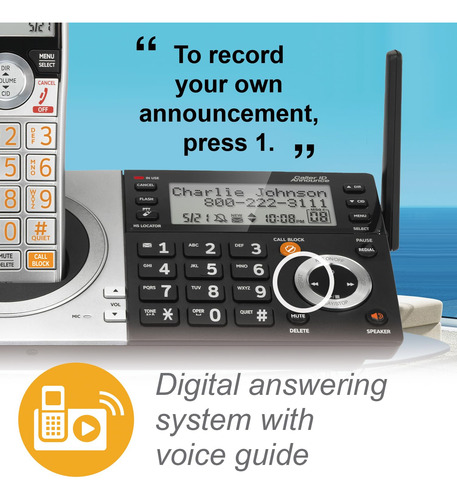 Teléfono Inalámbrico At&t Cl83507 Dect 6.0 De 5 Auriculares