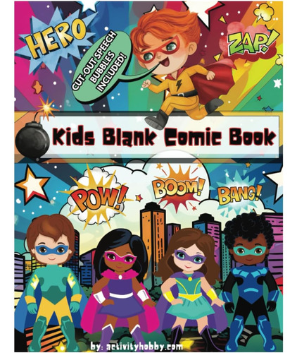 Libro: Kids Blank Comic Book: Blank Comic Book Series For Bo