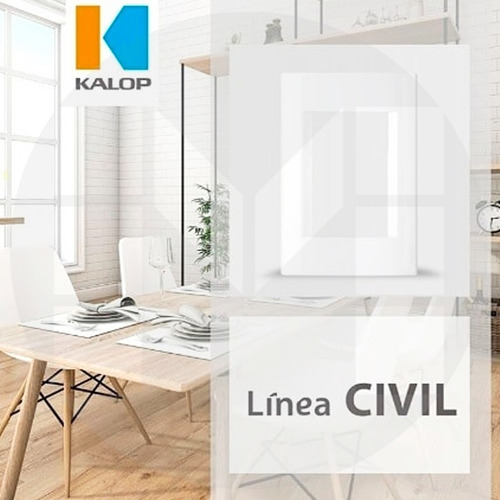Imagen 9 de 10 de Llave De Luz Armada Kalop Línea Civil Toma Doble Blanco