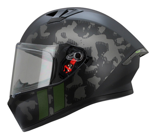 Casco Para Moto Roda Course Verde Militar Commando Mate Dot Tamaño del casco XL