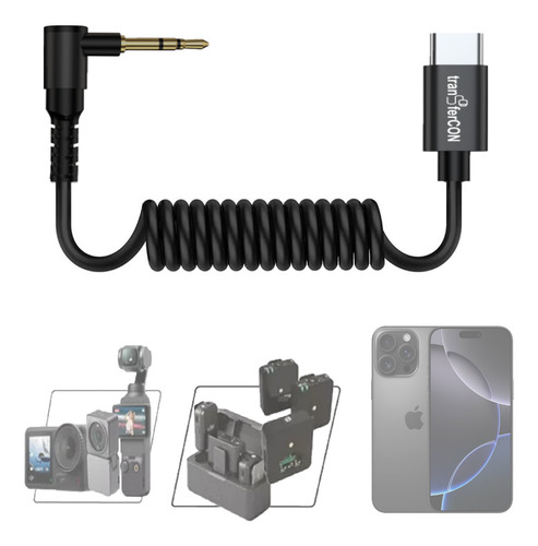 Cabo Microfone P/ Rode Hollyland Boya Celular iPhone Usb-c