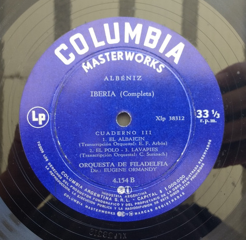 Albeniz Iberia Lp Vinilo Box Set Ormandy Orquesta Filadelfia (Usado)