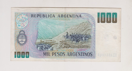 Billete Argentina 1000 $ Año 1984 Bottero 2632 A Excelente (Usado)