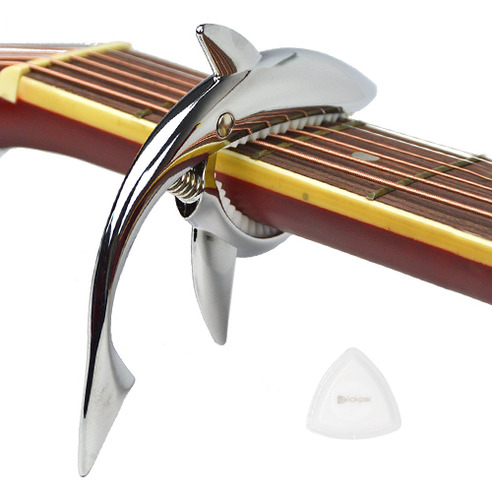 Cejilla De Guitarra Metal Shark De Alta Calidad Con Púa