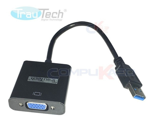 Imagen 2 de 5 de Conversor De Usb 3.0 A Vga Trautech W 8/8.1 Usb 2.0 Adaptado