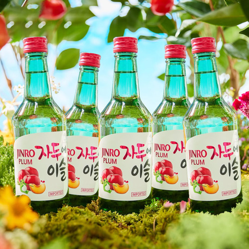 5 Botellas Soju Jinro Alcohol Coreano Ciruela De Sabor 360ml