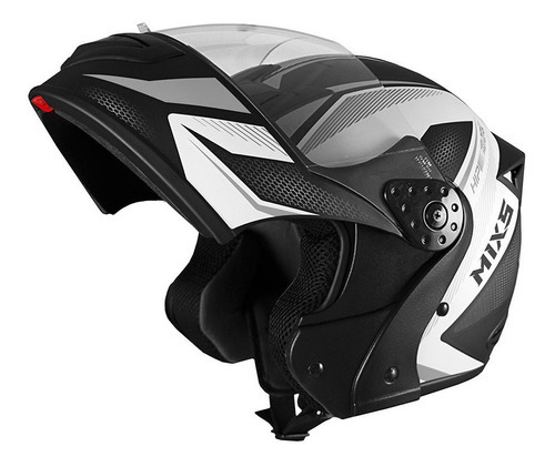 Capacete Mixs Gladiator Neo Brilhante Moto Robocop Cor Preto com Grafite Tamanho do capacete 62