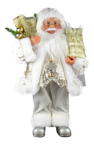 Papai Noel Com Presentes De Natal Rico Em Detalhes Luxo 31cm Nenhum