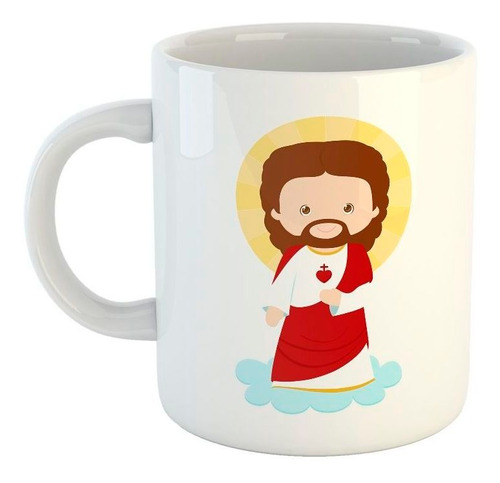 Taza De Ceramica Sagrado Corazon De Jesus Animado