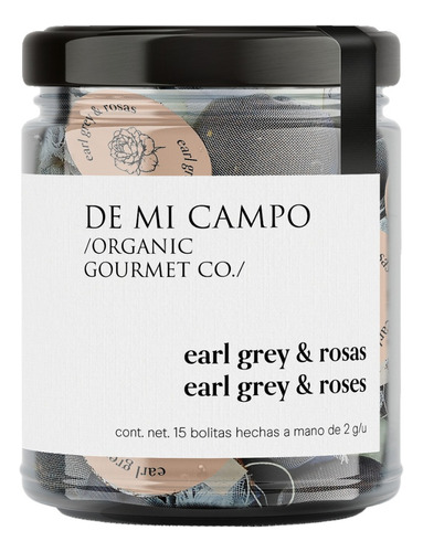 Té Orgánico Earl Grey C/rosas De Mi Campo 30gr- 15 Saquitos