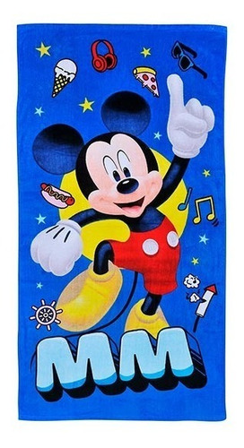 Toalla De Playa Mickey Mouse 65 X 130cm De Microfibra.