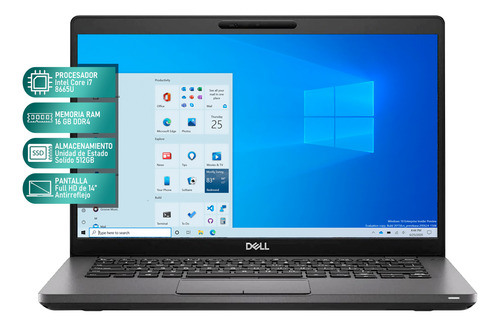 Laptop Dell Latitude 5400 Core I7 16gb 512gb Ssd Negro (Reacondicionado)