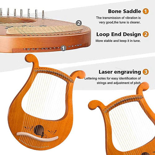 Lyre Harp, Violino Grego De 19 Cordas, Lira De 19 Cordas Uni