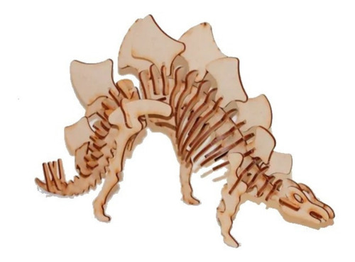 Imagen 1 de 5 de Maqueta 3d Dinosaurio Stegosaurio Corte Laser Madera P Armar