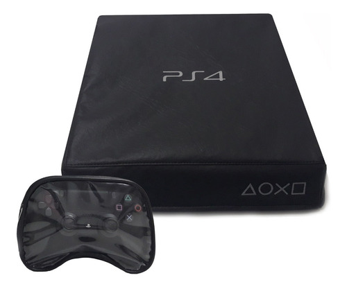 Funda Antipolvo Ps4+ Funda P/ Joystick- Logo Plat- Ecocuero 