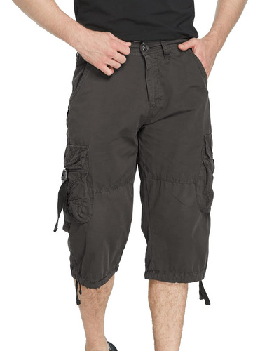 Dongd Pantalones Cortos Cargo Para Hombre  3 4  Ajuste Relaj