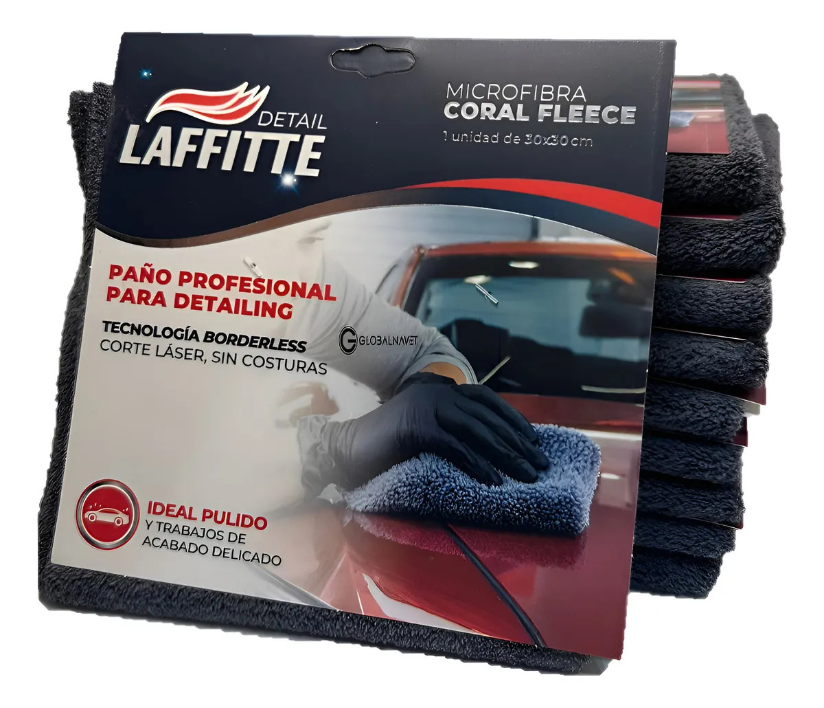 10 Microfibras Laffitte 30x30 Corte Laser Pulido Detailing Gris