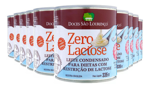 10x Leite Condensado Zero Lactose Zero Açucar 335g