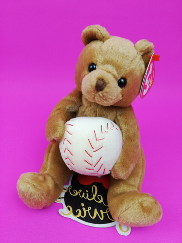 Ty Beanie Babies Peluche Oso Café Shortstop Beisbol 14 Cm 