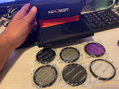 Kit D Filtros P/ Foto Nd2 Nd4 Nd8 Cpl Uv Fld 58mm Fotografia