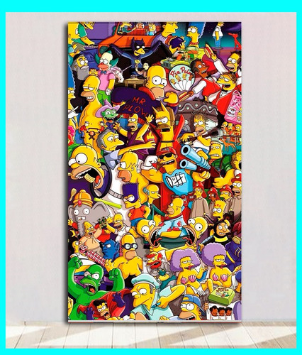 Cuadro Decorativo Los Simpson 29x50 Cm Serie Comedia Sala  