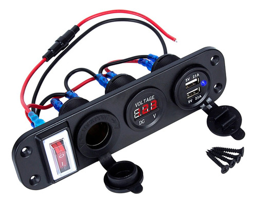 12v Cargador Doble Usb Enchufe Encendedor Coche Luz Roja