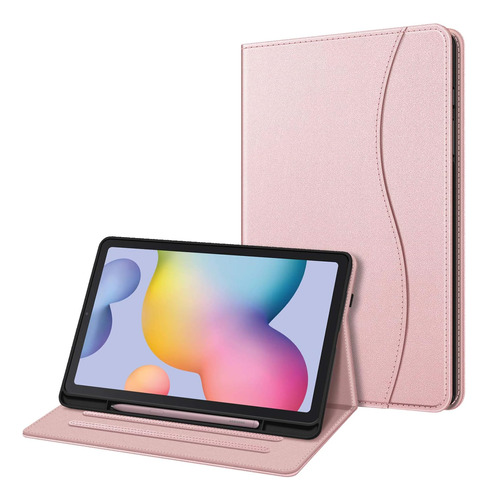 Funda Fintie Samsung Galaxy Tab S6 Lite Cuerina + Stand Rosa