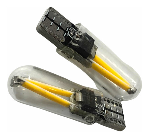 Set 2 Bulbos T10 Cob Led 12v W3w Canbus Xenón.mx Luz Ambar