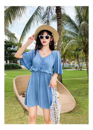 Traje De Natación, Gorro Funda Impermeable, Look Minimalista