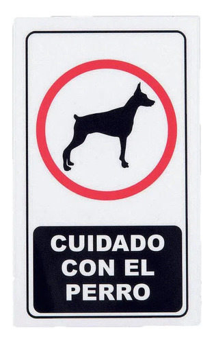 Cartel Cuidado Con El Perro Reglamentario no pasar