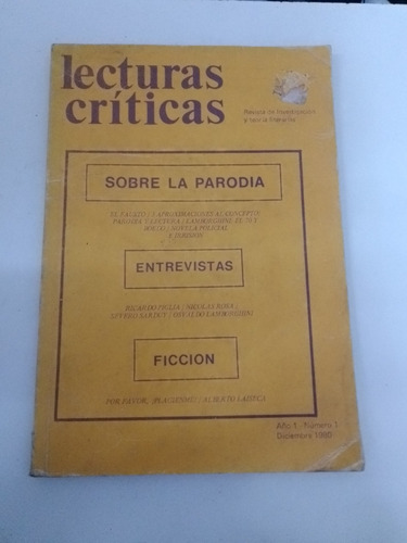 Lecturas Críticas - Revista N°1 Alan Pauls, Lamborghini, Etc