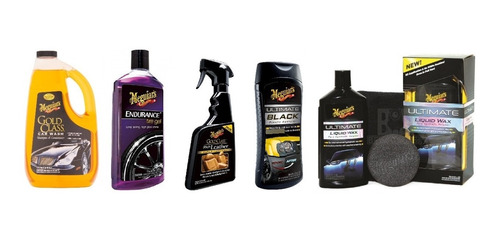 Kit Meguiars Shampoo Cera Llantas, Piel, Interiores, New Car