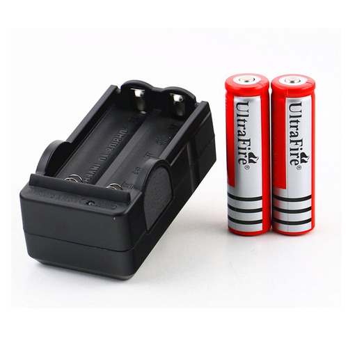 2pcs 18650 3.7v Li-ion Batería Recargable Baterías + 1 Carga