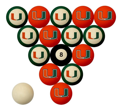 Ncaa Miami Hurricane Numeradas  juego Bola Billar College