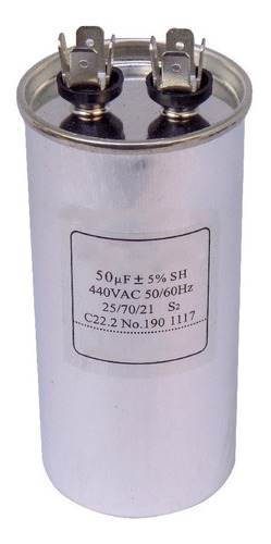 Capacitor De Partida Compressor 50uf +- 5% 450v 2 Terminais