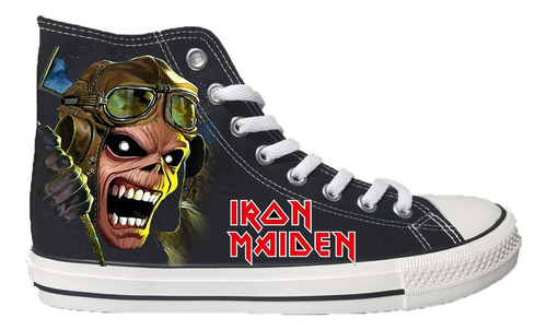 Zapatilla Estampada Impresion Directa Iron Maiden Piloto