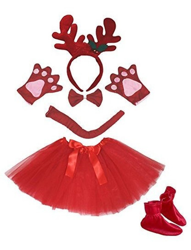 Disfraces Niñas - Petitebella Navidad Reno Diadema Bowtie Ta