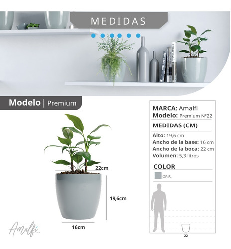 Maceta Plástica Premium N 22 Nórdica Mayorista Pack 5 Uni
