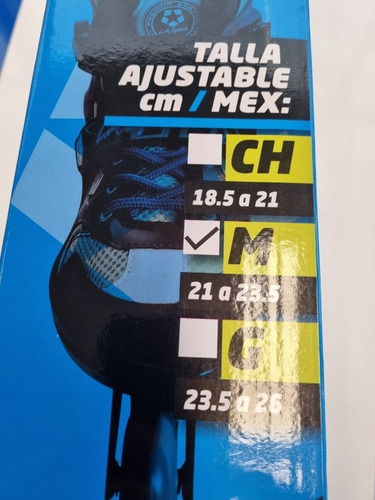 Patines En Línea Infantiles Azules Talla Ajustable 21-23.5