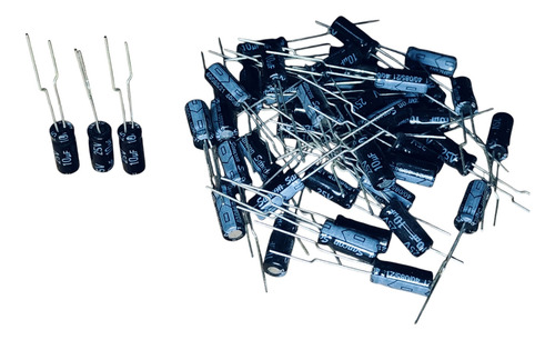 50 Pzas. Capacitor Electrolitico 10uf, 25v