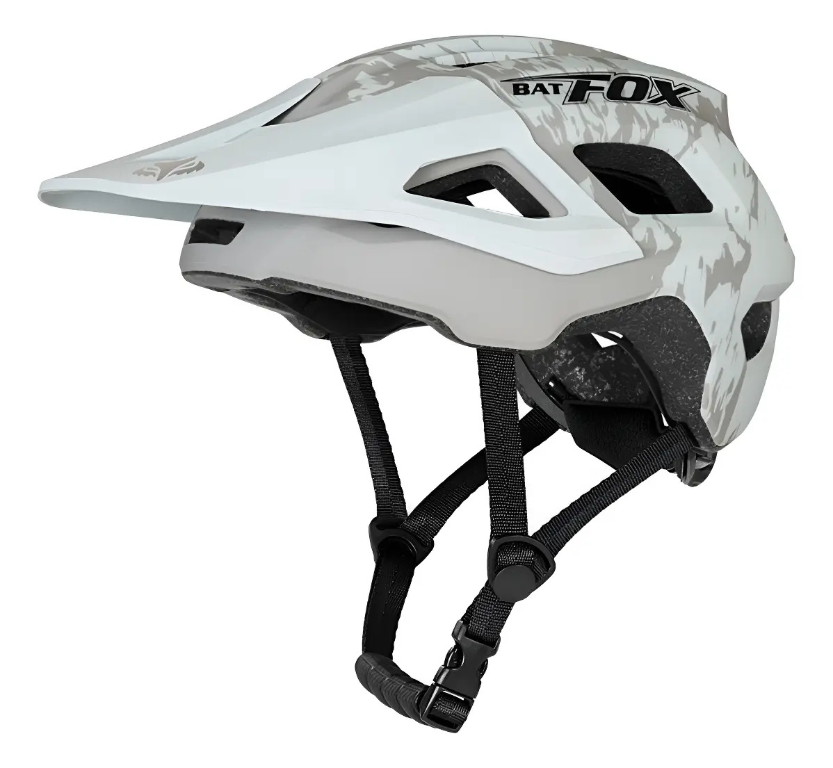 Casco Batfox para Ciclismo de Montaña con Visera Extraíble y 17 Ventilaciones