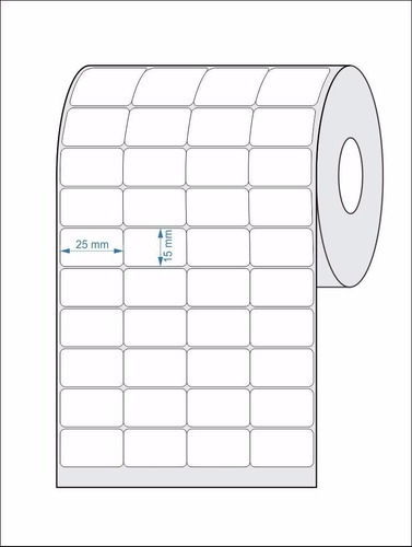 20 Rolos Etiqueta Adesiva 25x15 2,5x1,5 4 Coluna Zebra Elgin Cor Branco