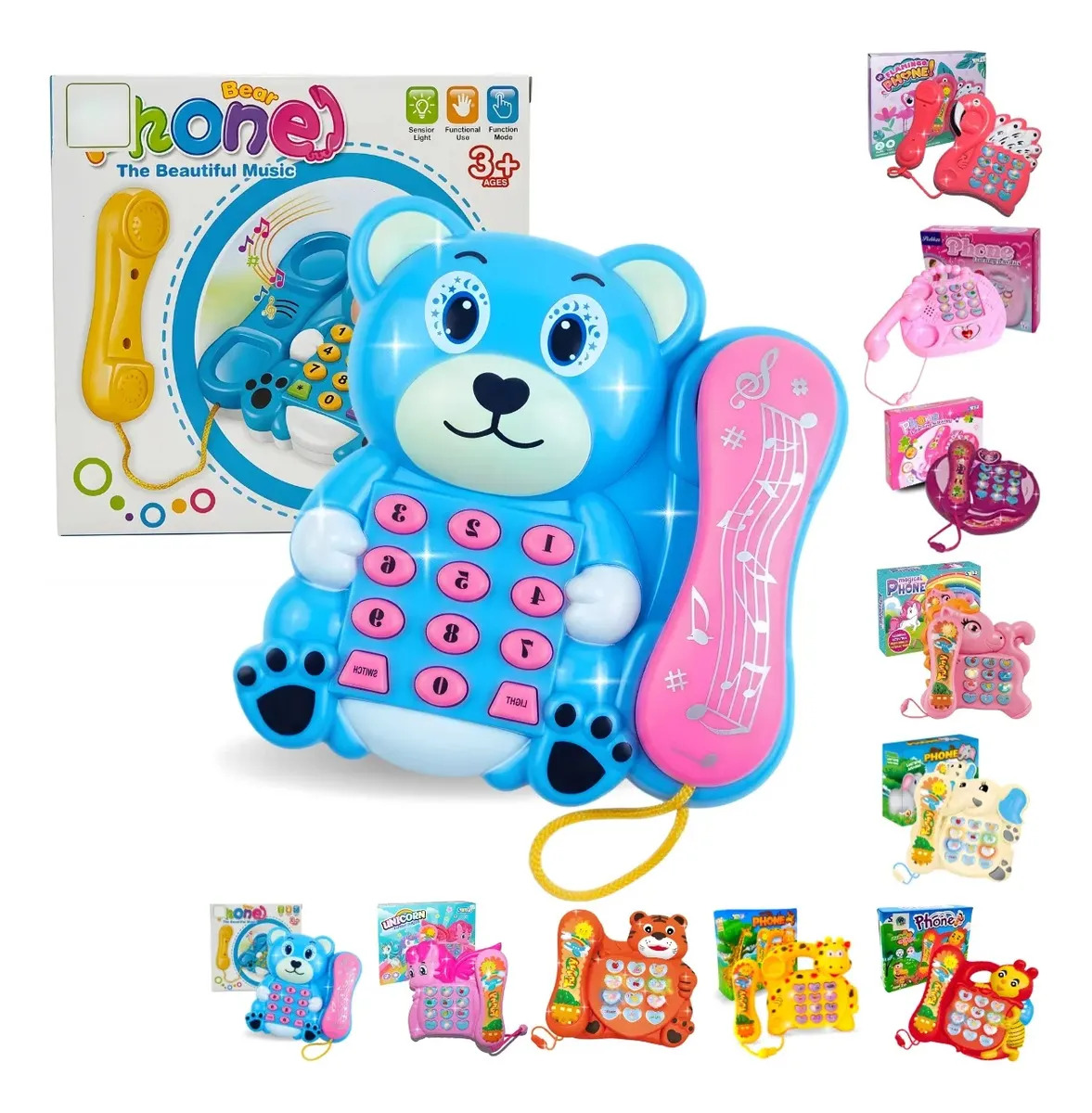 Telefone Musical Infantil Modelos Brinquedo Educativo Urso