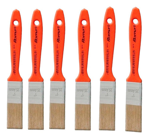 Trincha Para Pintura Latex/acrílica 1 Polegada Kit C/6und Cerdas Branco