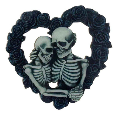 Corona De Esqueletos De Halloween En Forma De Corazón Para P