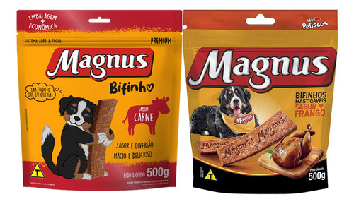 Kit: 2 Pacotes De Bifinho Magnus Frango E Carne 500g