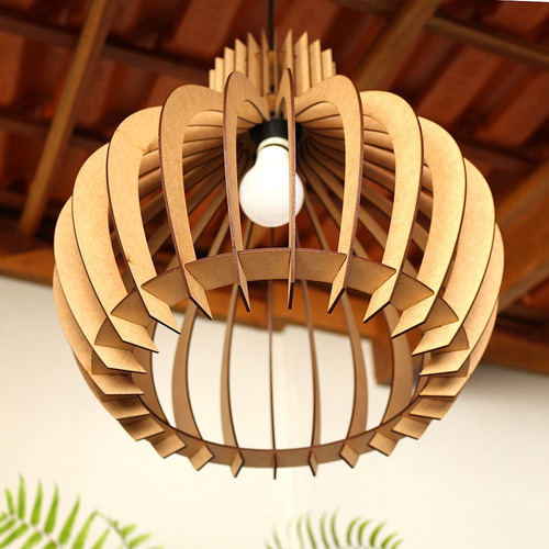 Imagem 3 de 6 de Luminaria Pendente Decoração Casa Mdf